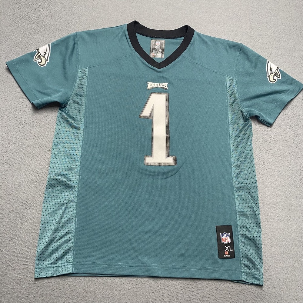 Philadelphia Eagles Jersey Boys XL 18-20 Green NFL Football Hurts 1 Team Apparel